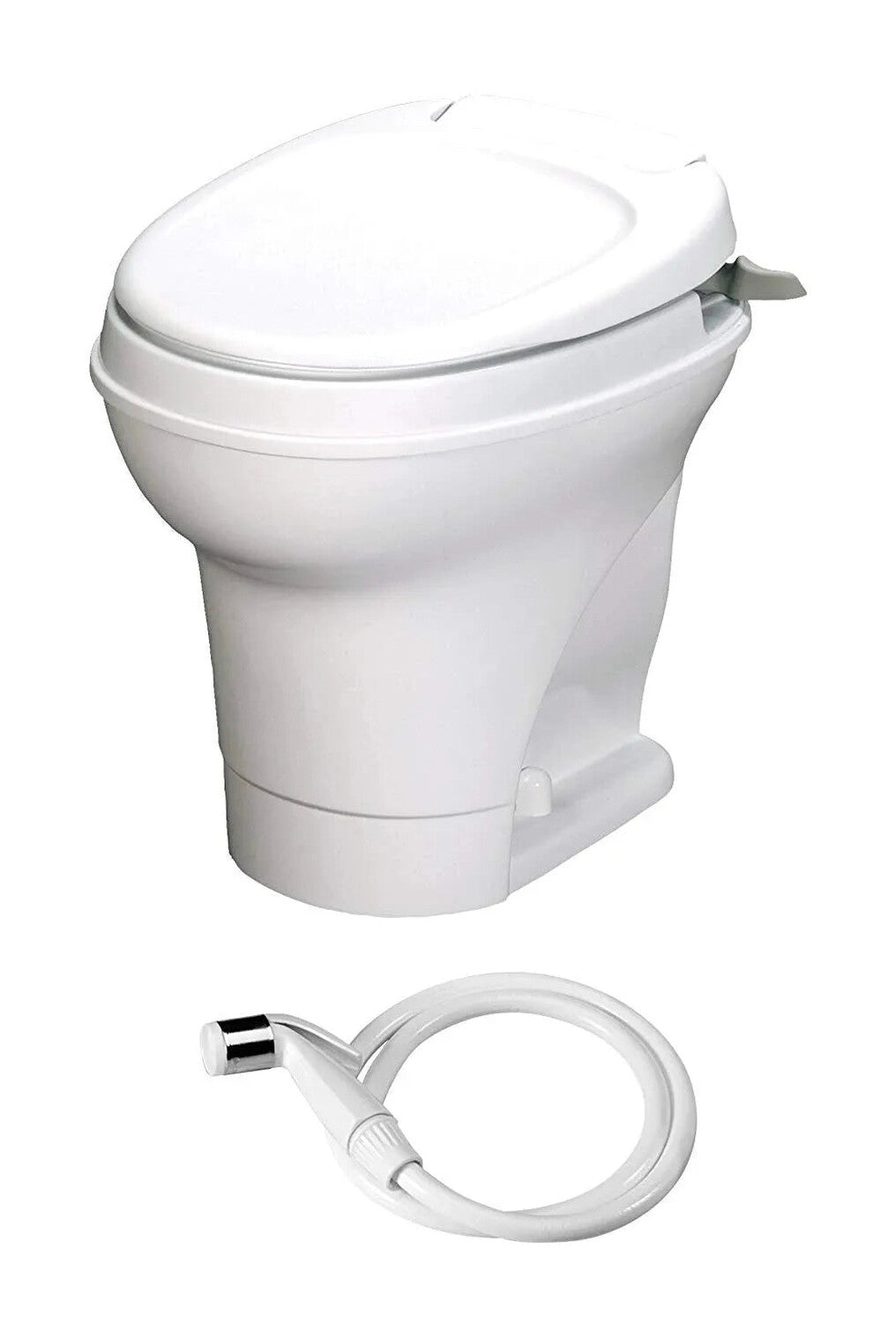Thetford Aqua-Magic V RV Toilet Hand Flush With Hand Sprayer High Profile White – 31675