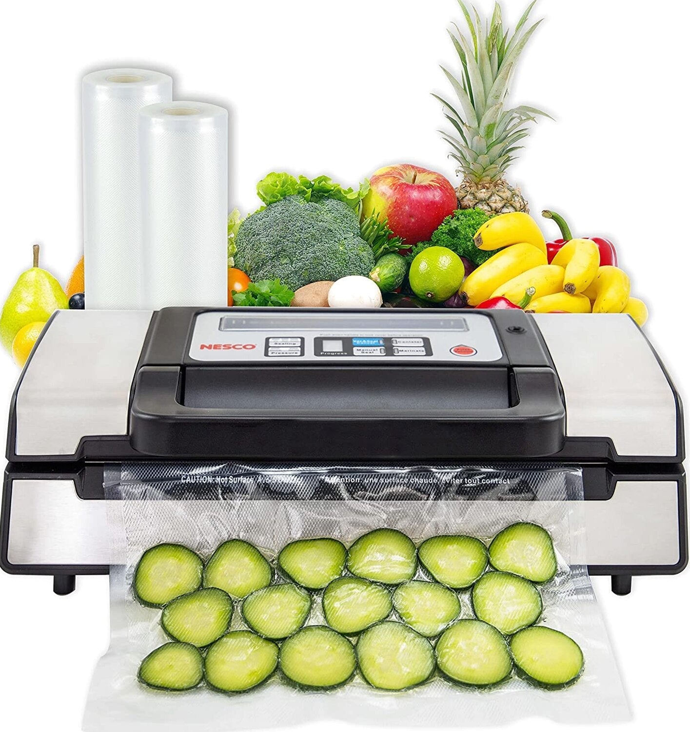 Nesco Deluxe Food Vacuum Sealer, 130 Watts With Bags And Viewing Lid – VS-12