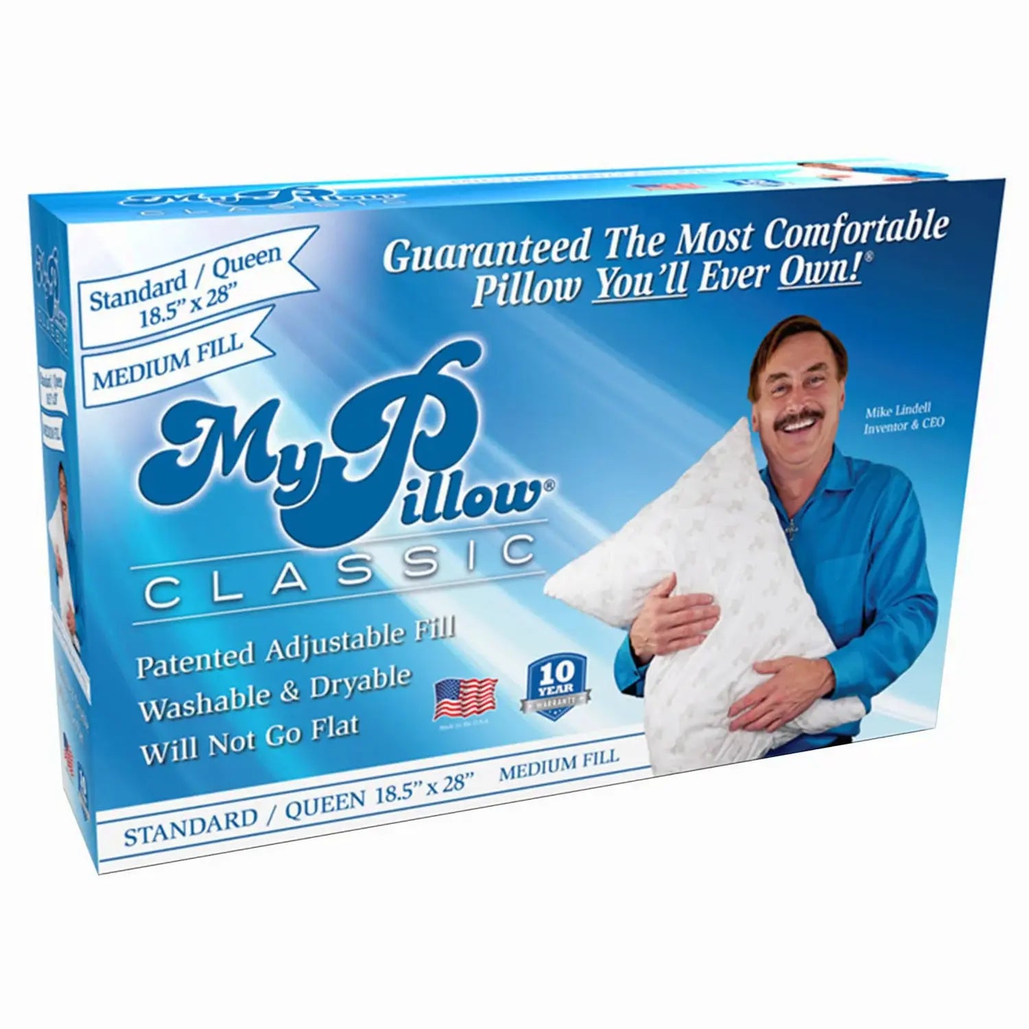 MyPillow Classic Medium Standard/Queen Pillow – White