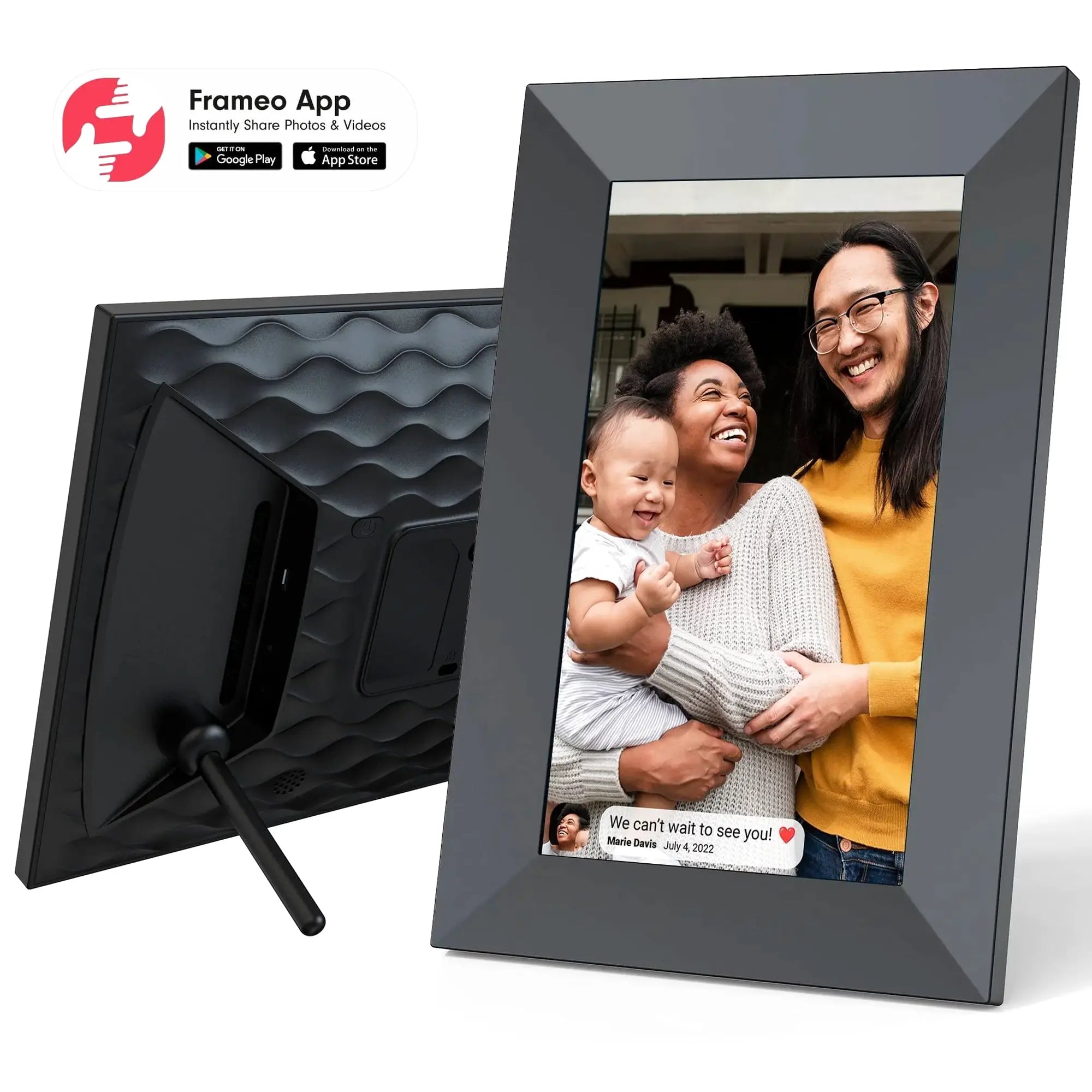 Onn 7 Inch Black Smart Wi-Fi Digital Picture Frame, 16GB – 100096732