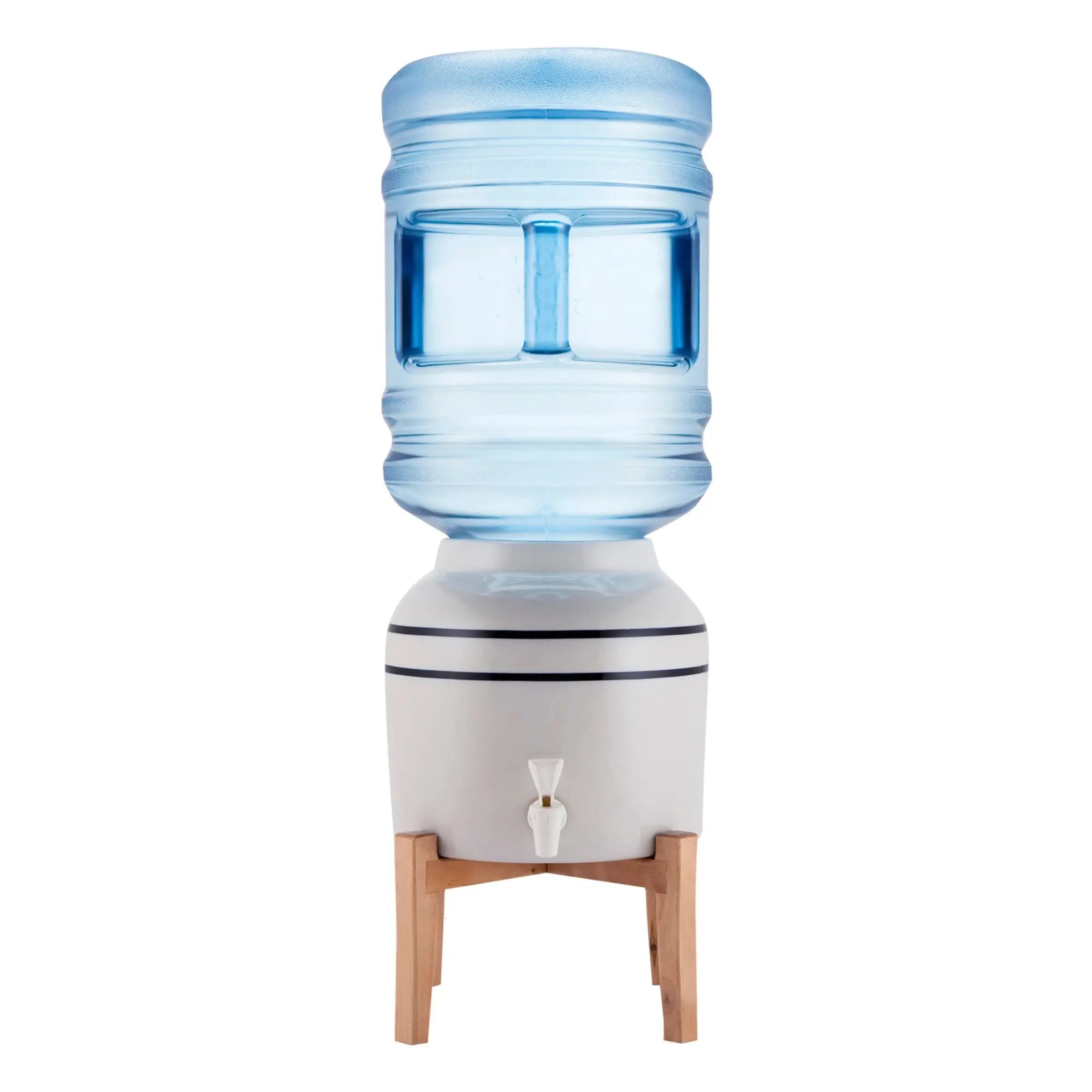 Primo Ceramic Countertop Water Dispenser With Wooden Stand, 0.26 Gallons – 900114