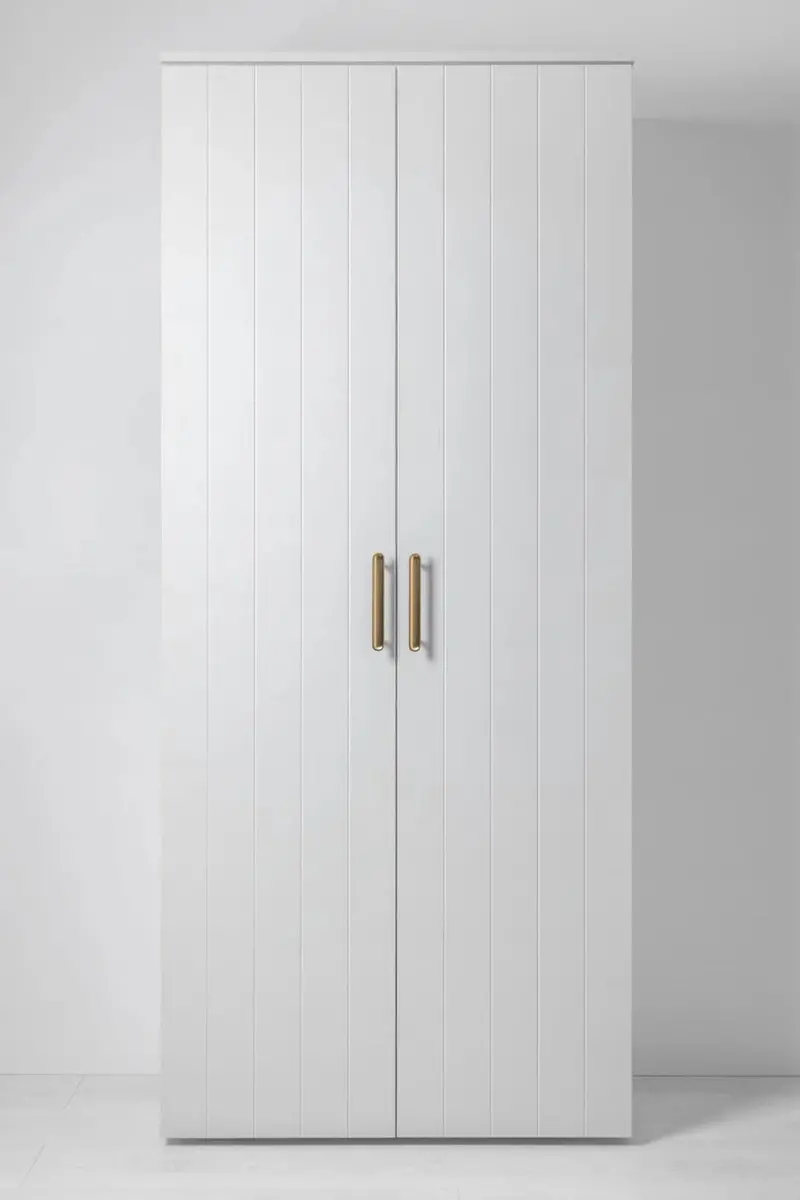 Stockholm Universal Storage Cupboard With VJ Paneling And Deco Gold Handles – 1850 x 800 W x 400D