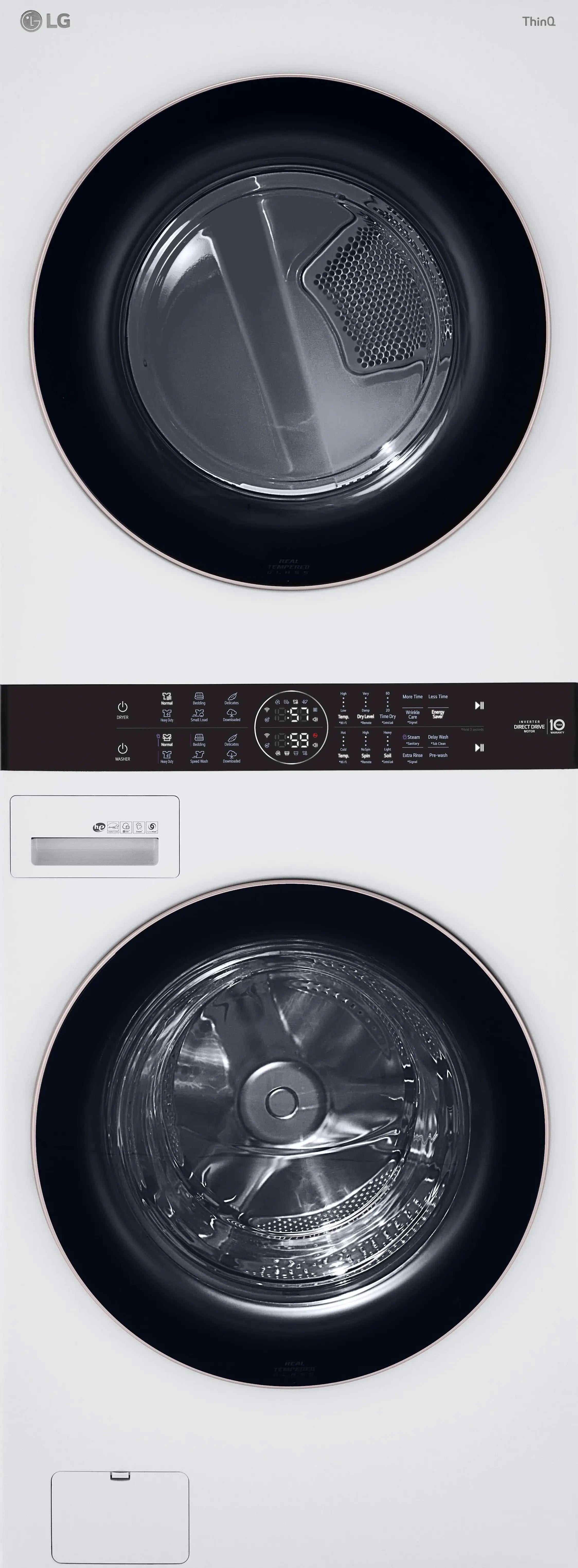 LG WashTower Center Control 4.5 Cu. Ft. Washer And 7.4 Cu. Ft. Electric Dryer – White