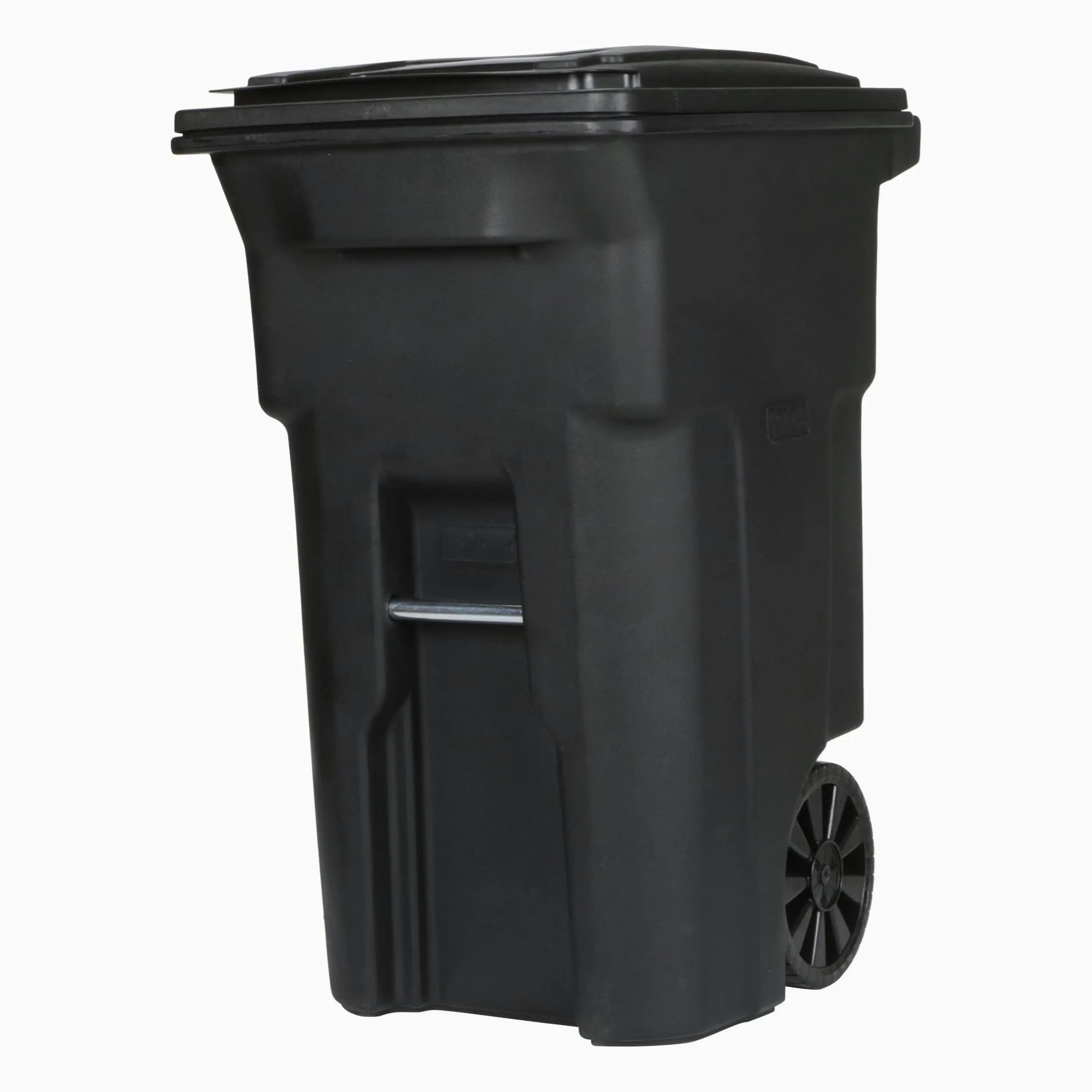 Toter 64 gal. Black Wheeled Trash Can With Lid – 25564-W2BLK