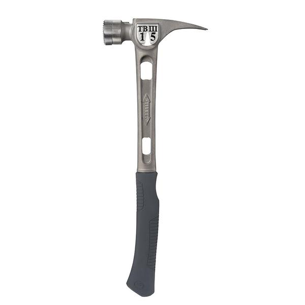Stiletto 15 oz Ti-Bone III Titanium Hammer With Milled Face Curved Handle – TB3MC