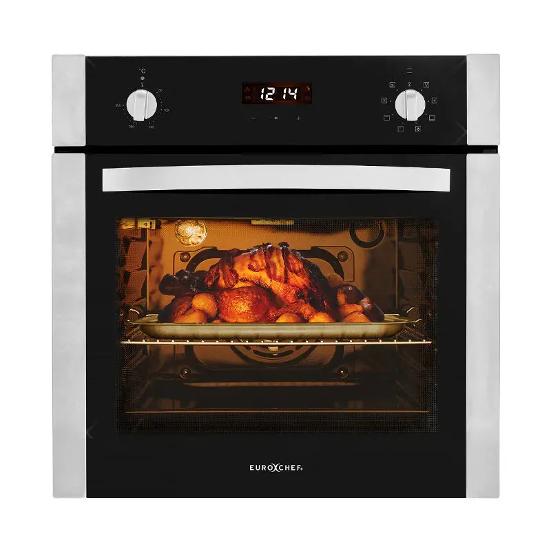 EuroChef Built-In Electric Wall Oven, 60cm, 70L, 8 Cooking Functions – OE708B