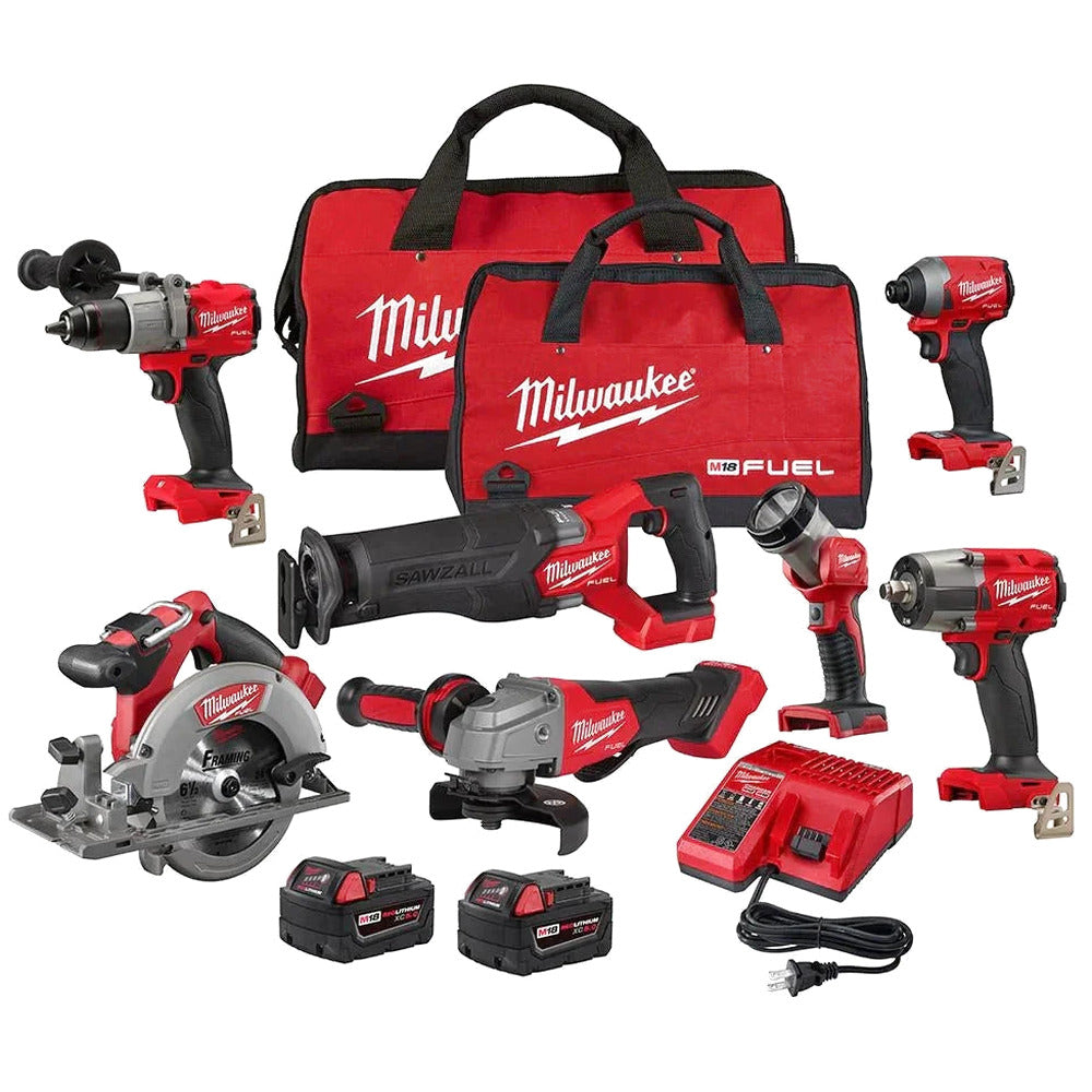 Milwaukee M18 FUEL Lithium-Ion Brushless Cordless 7 Tool Combo Kit 5.0 Ah 18V – 2998-27
