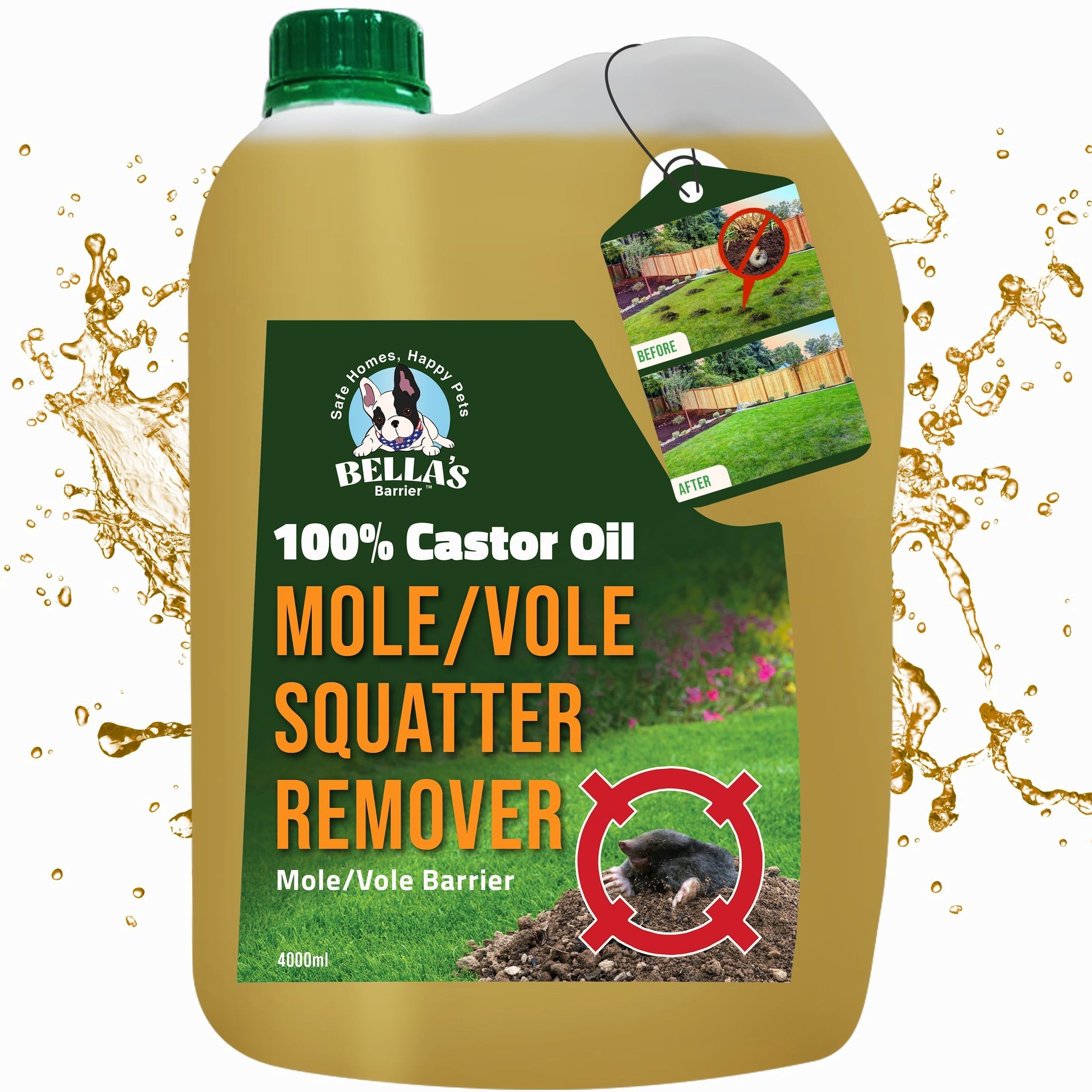 Petra Castor Oil For Moles, Gophers And Voles, Pet Safe, Food Grade, 1 Gallon – BB-4026