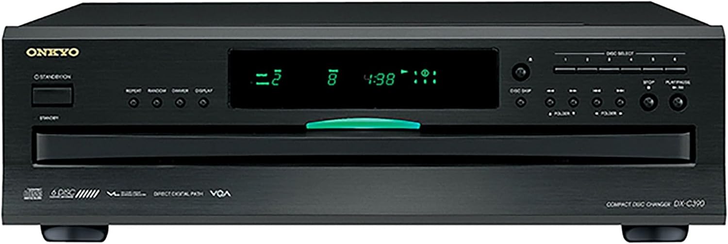 Onkyo 6-Disc CD Changer, Black – DX-C390