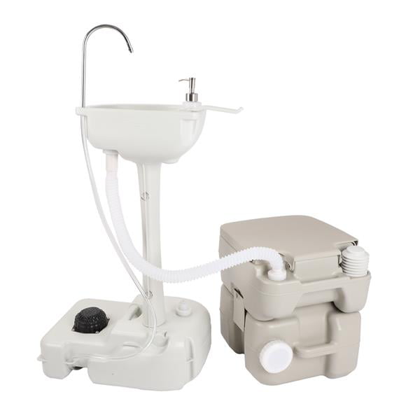 Miekor Portable Sink And Toilet Combo – 5Gal Hand Washing Station And 5.3 Gal Flushing Toilet