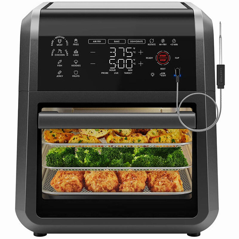 Chefman 12 Quart 5-in-1 Air Fryer With Smart Thermometer, 28 Presets – RJ38-RDO-PV-12