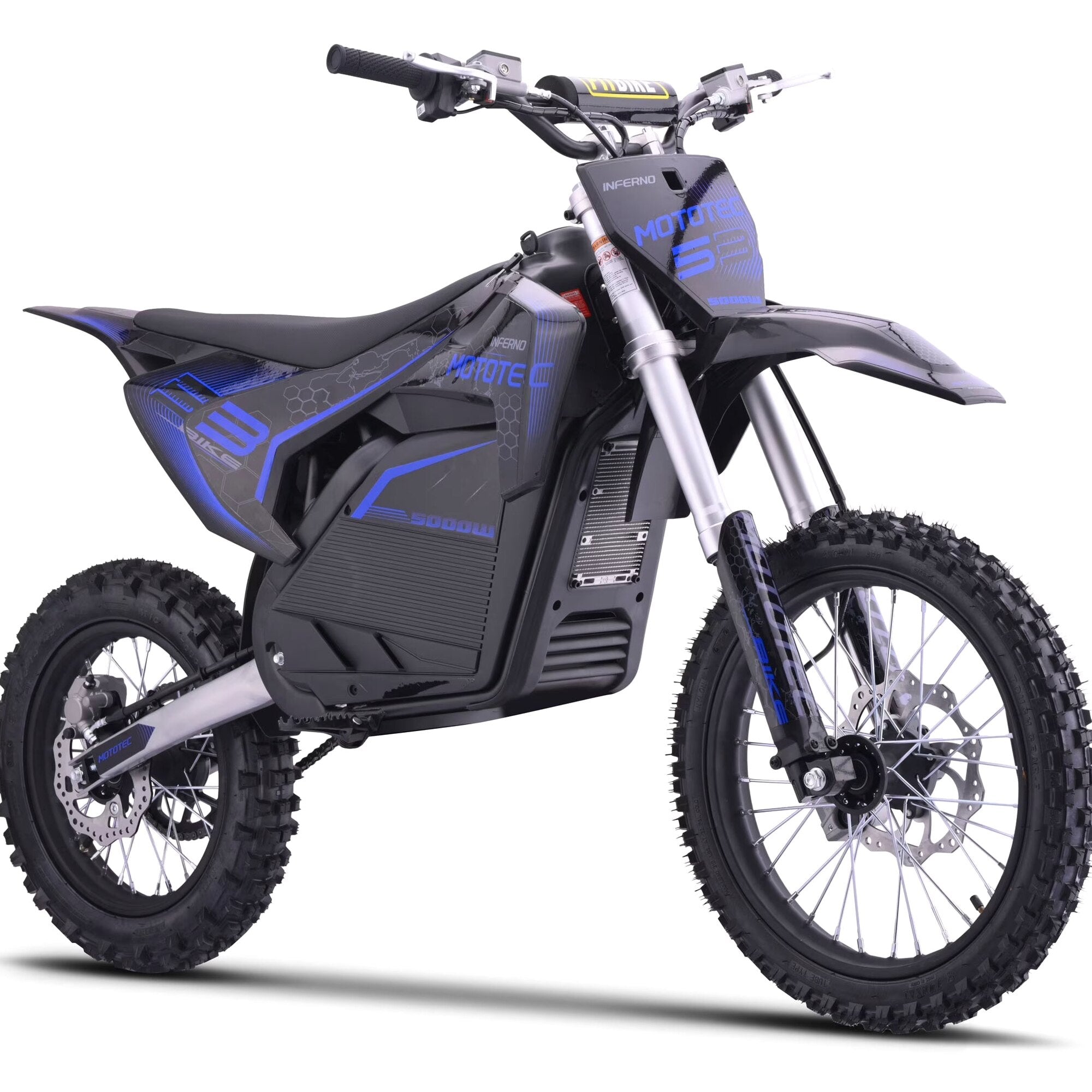 MotoTec 72v Pro Electric Dirt Bike 5000w Lithium Blue