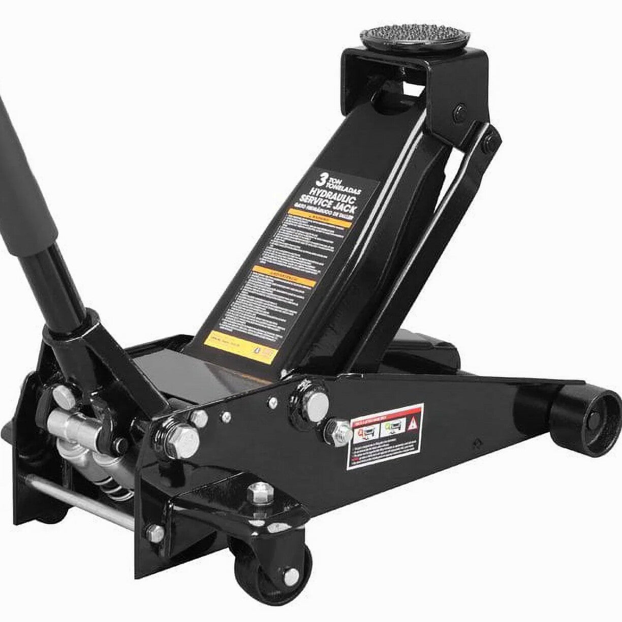 Heavy Duty Steel 3 Ton Hydraulic Floor Jack, Black – W8303-B