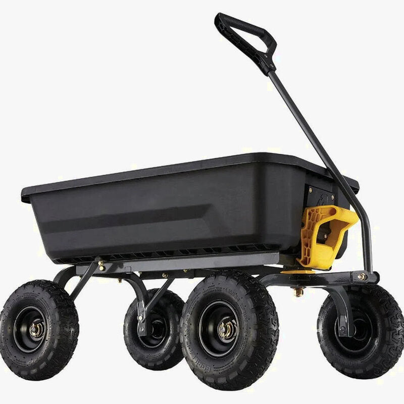 4GCG-NF 4 Cu. Ft. Poly Garden Dump Cart With No-Flat Tires – Black