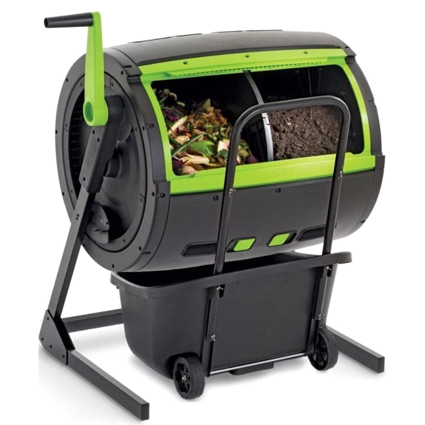 65-Gallon Compost Tumbler And 12-Gallon Cart Combo – 41.3 Inch x 30 Inch x 45 Inch