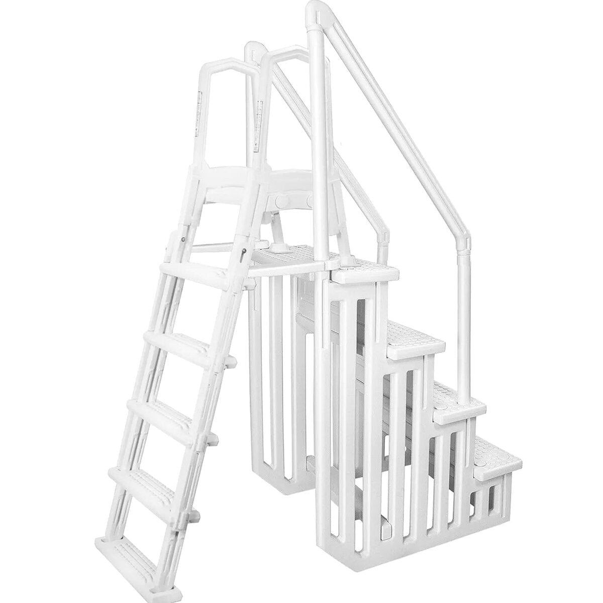 Deluxe A-Frame Above-Ground Swimming Pool Ladder – Large Entry