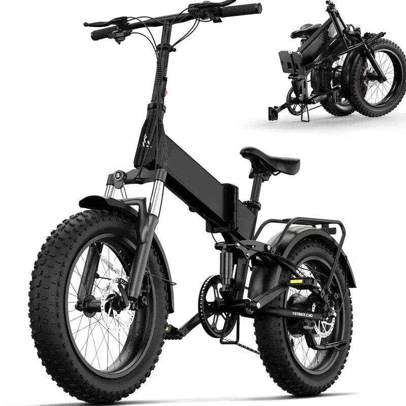 Foldable Electric Bike 4.0 Fat Tire, 48V 13Ah Battery, 750W, 20in, Black – Buddy Pro