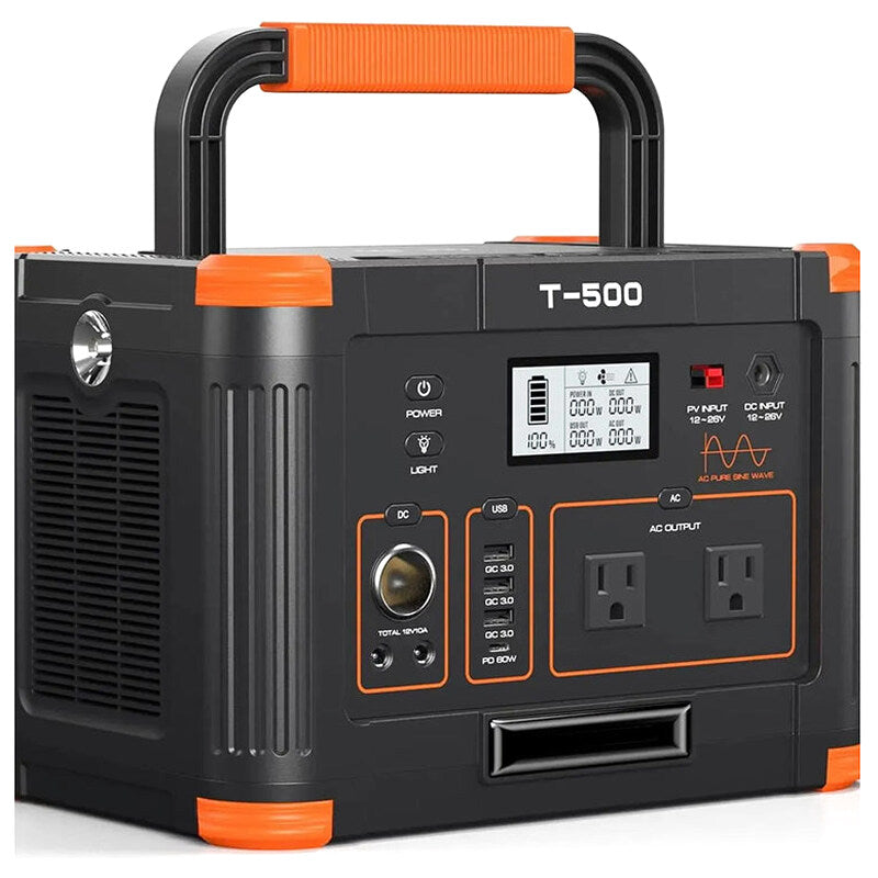 Portable Power Station 500W Peak 1000W 519Wh – T-500
