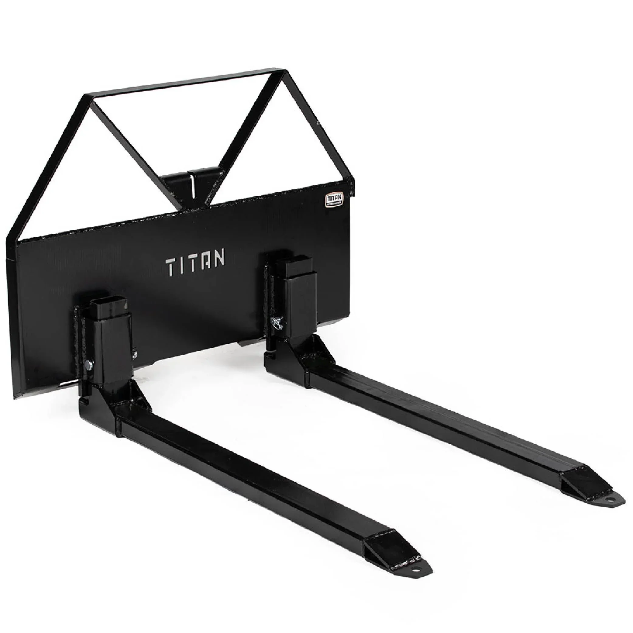 Titan Attachments Pin-On Pallet Fork Frame Attachment With 46in Fork Blades And 2600 LB Load Capacity