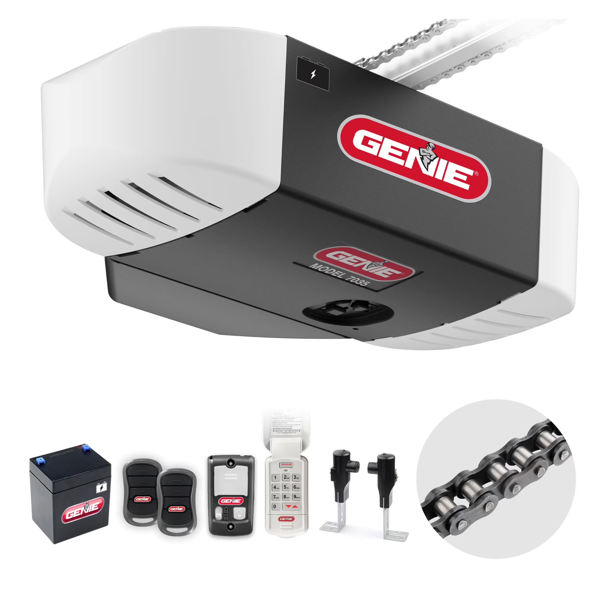 Genie Chain Drive Garage Door Opener, 3/4 HPc, Battery Backup – Chain Drive 750