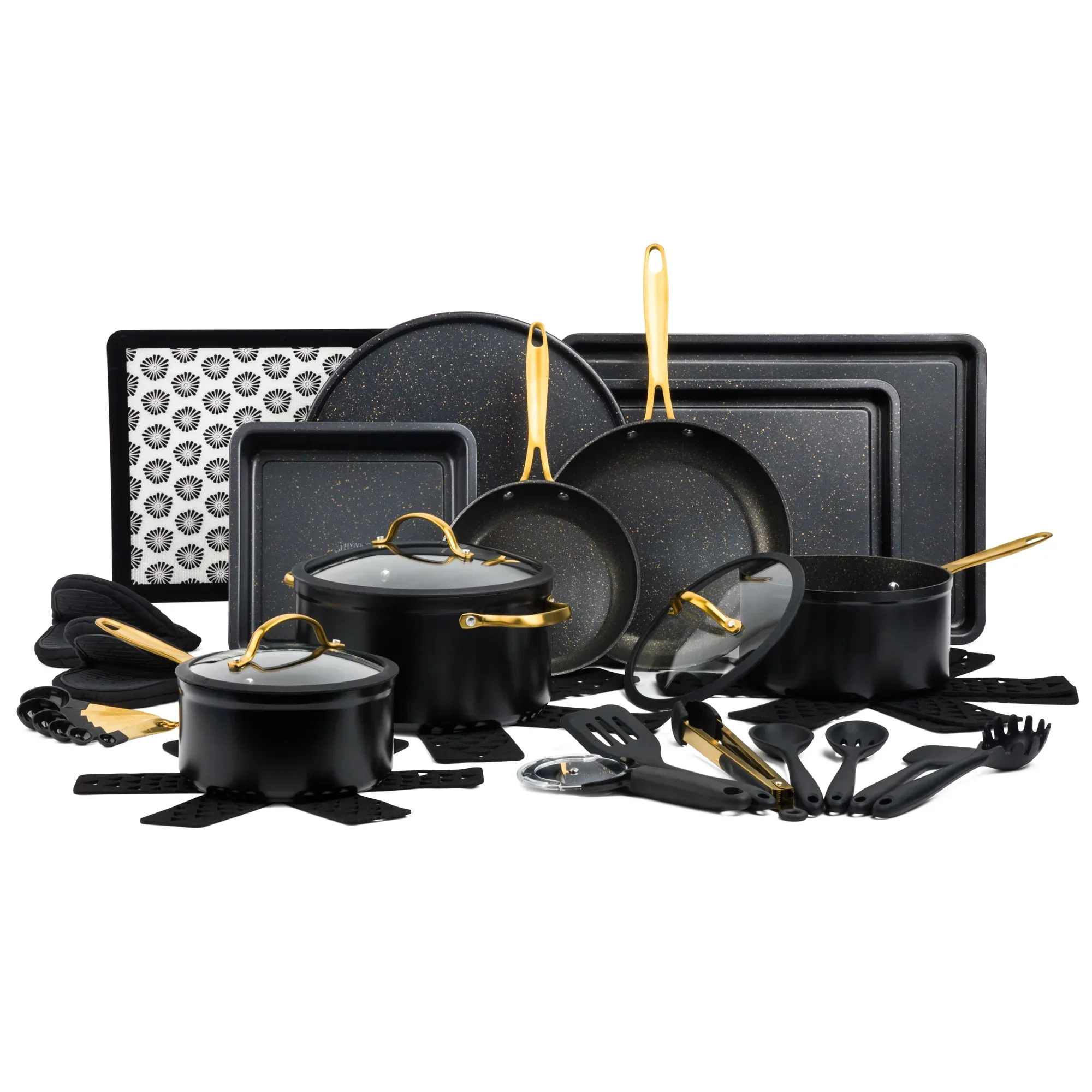 Thyme & Table 32-Piece Non-Stick Cookware & Bakeware Set – Black