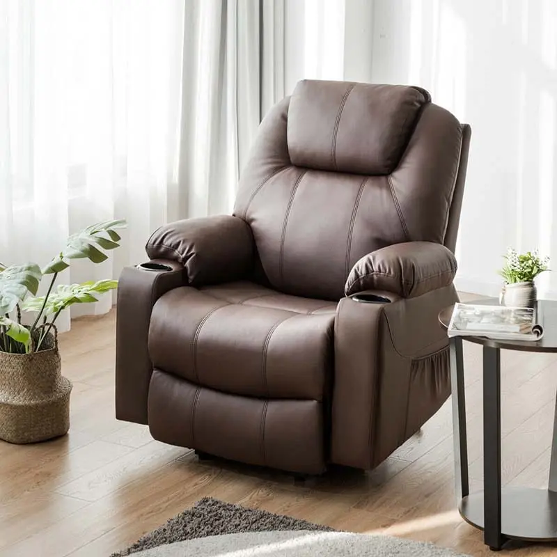 Power Lift Recliner Massage Chair With Lumbar Heat, 8 Vibrating Points, Cup Holders And USB Charging Port