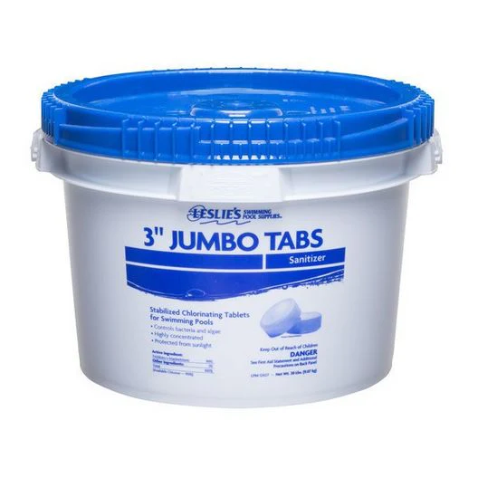 Leslie’s Jumbo Chlorine Pool Tabs, 3 in, 20 lb Bucket