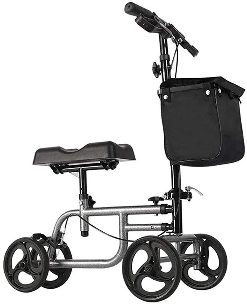 All Terrain Knee Scooter Walker With 4 8-Inch Wheels And Storage Bags