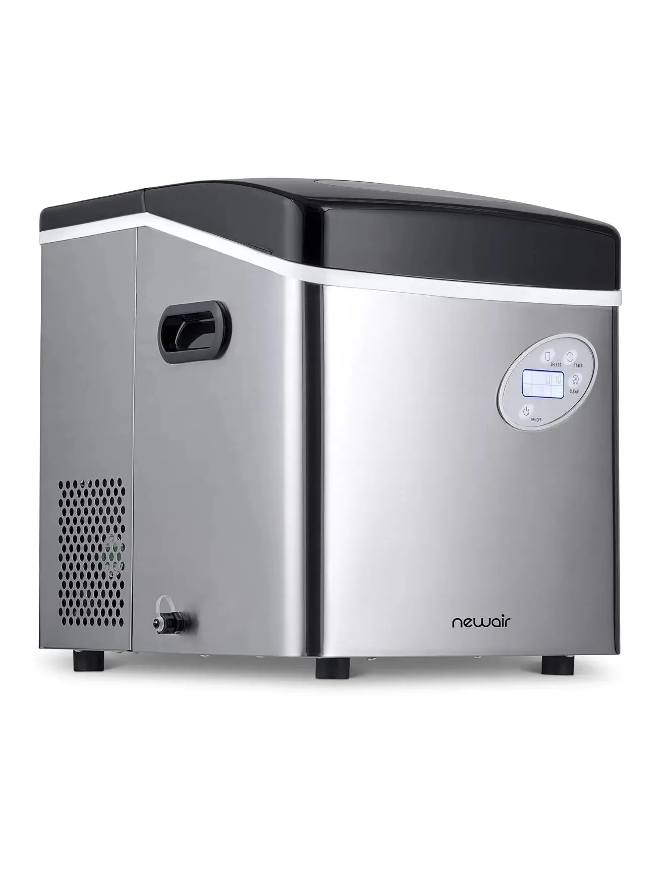 Newair Portable Countertop Ice Maker, 50 lb Daily, 12 Cubes in Under 7 Minutes, 3 Ice Sizes, Stainless Steel