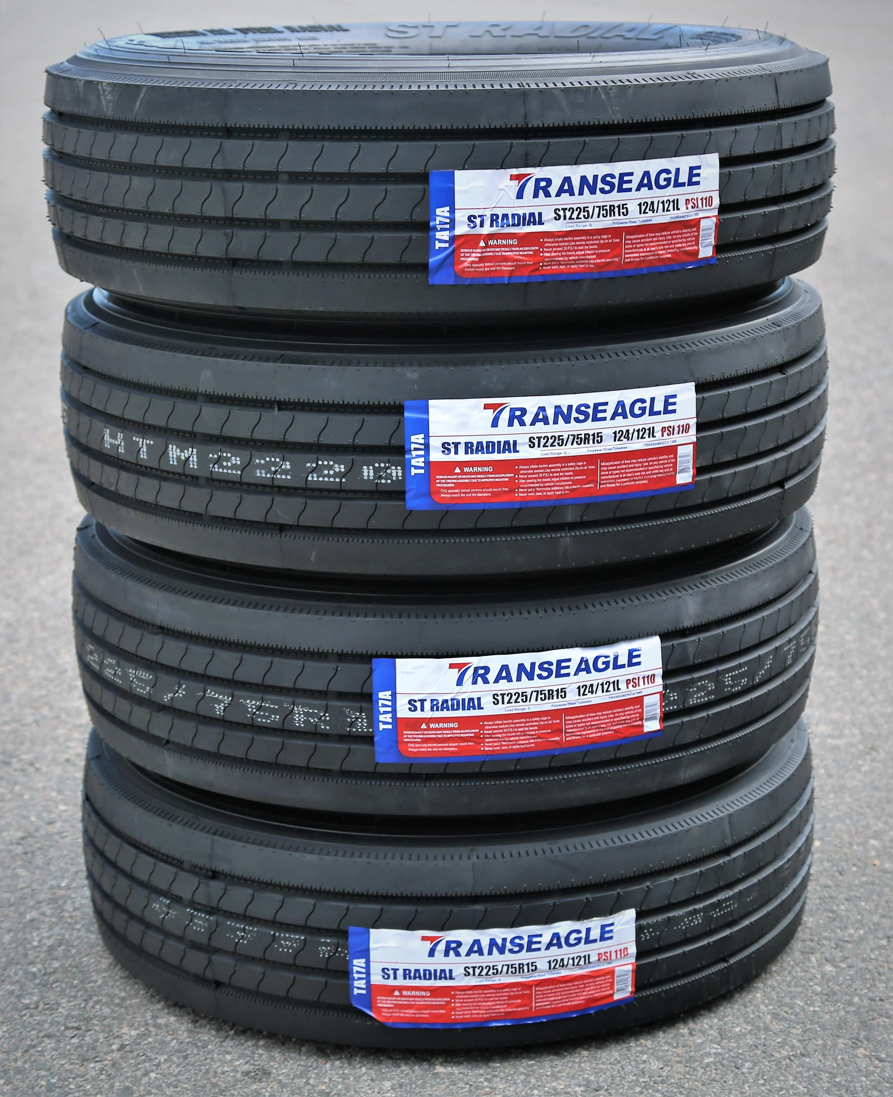 Transeagle ST Radial Trailer Tires 225/75R15 Load Range G 14 Ply – Set Of 4