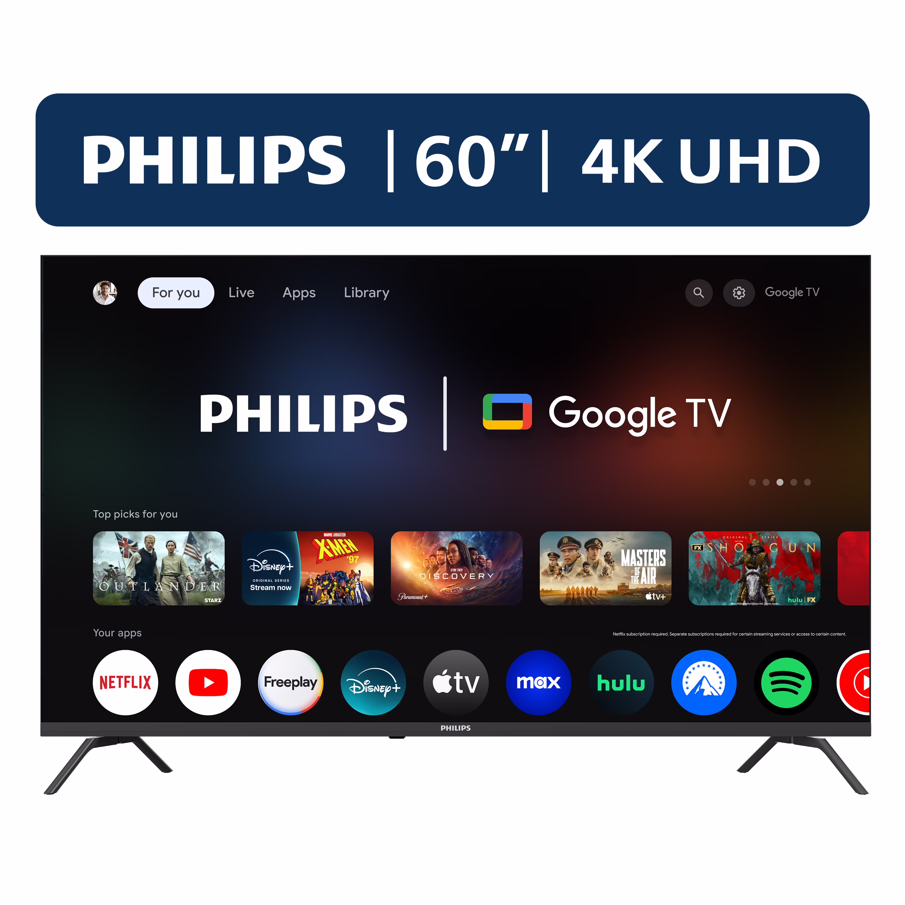Philips 60in Class 4K Ultra HD Google Smart LED TV – 60PUL7555/F7