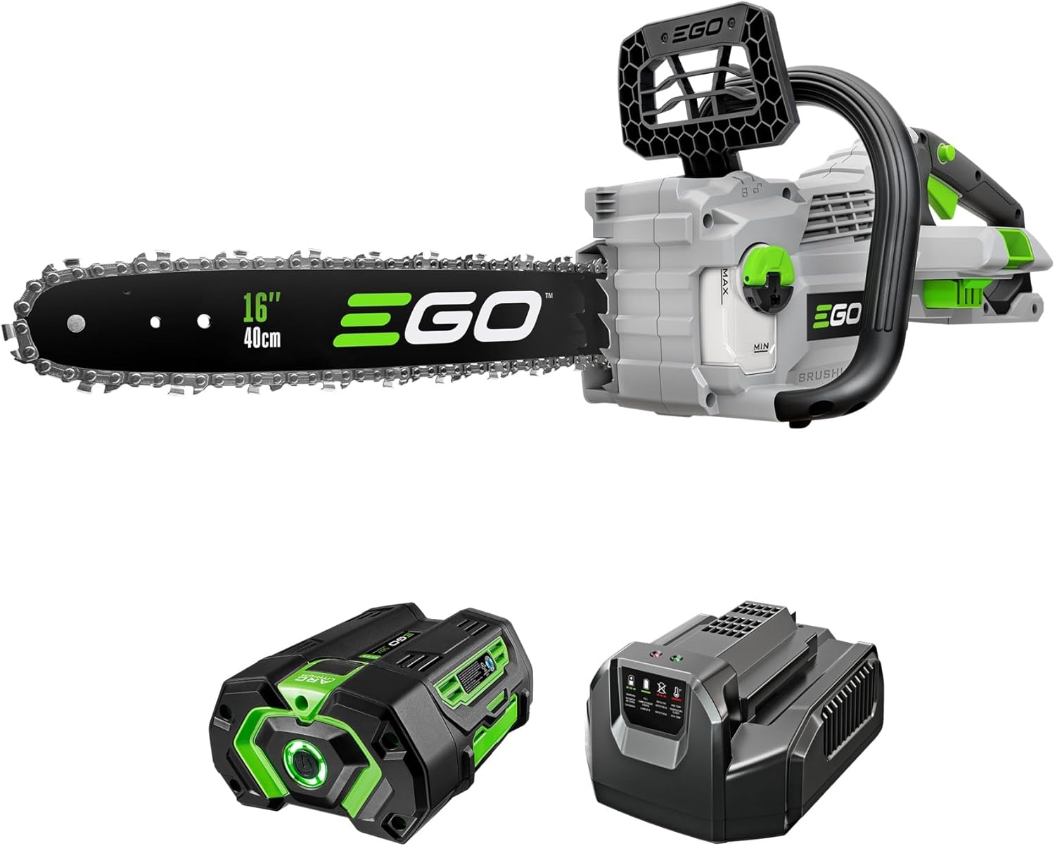 EGO POWER+ 16 Inch 56V Battery Powered Chainsaw With 4.0Ah Battery And Charger – CS1613