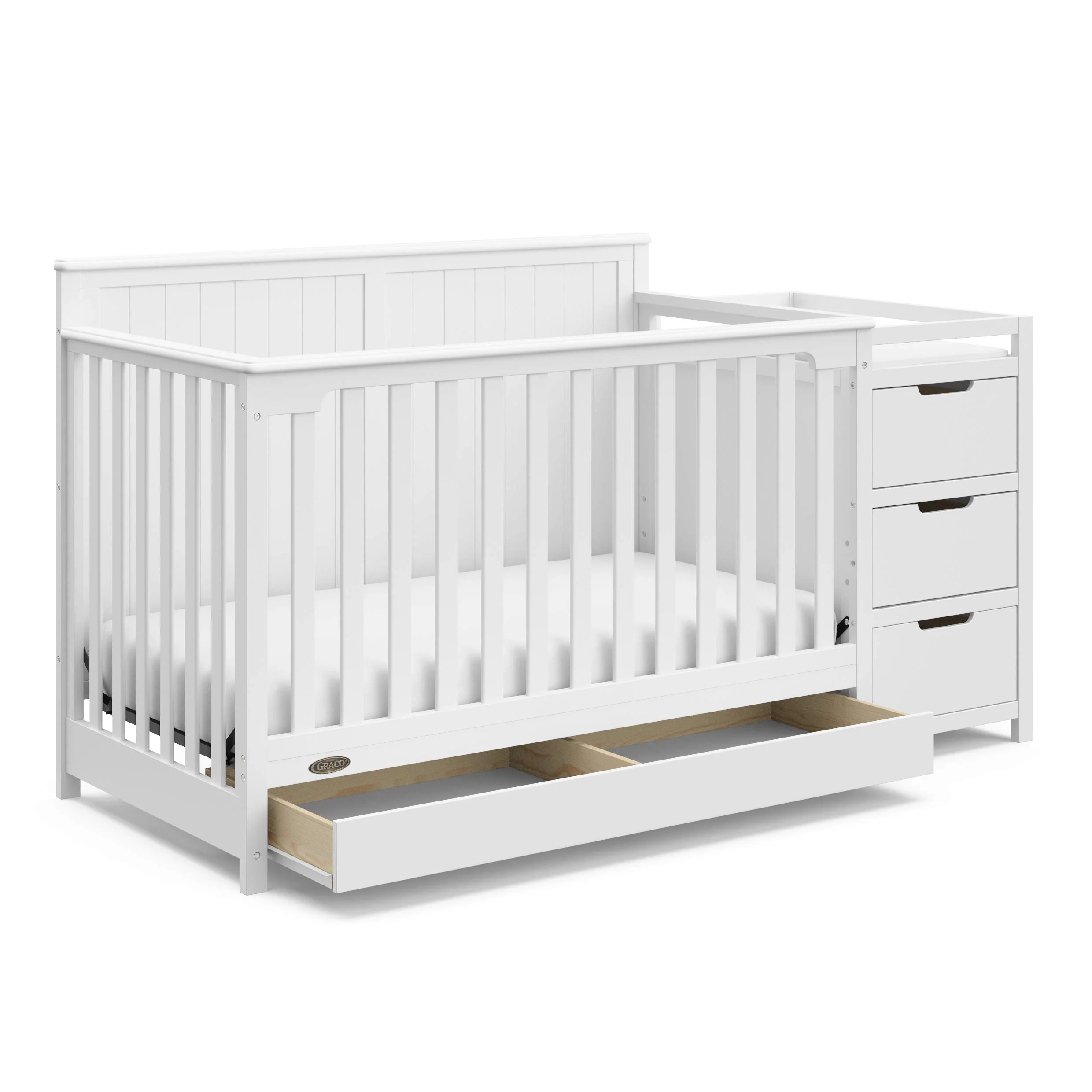 Graco Hadley 5-in-1 Convertible Crib And Changer With Drawer, White – 04586-701