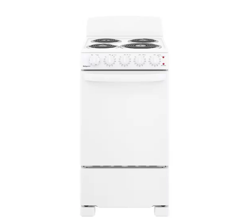 Hotpoint Freestanding Electric Range, 20 in, 4 Burner, White
