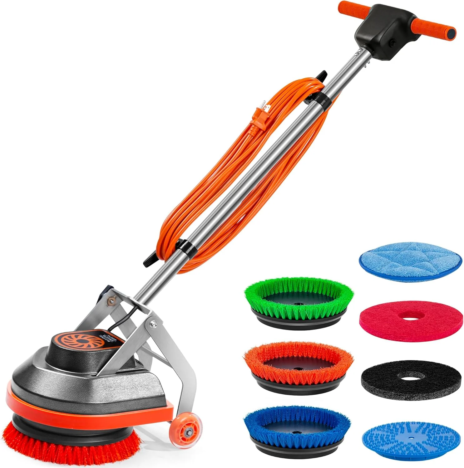 HHQ Commercial Orbital Floor Scrubber Buffer Polisher, 1.5 HP, 1100 Watts, 50-Foot Cord – Floor Scrubber-B