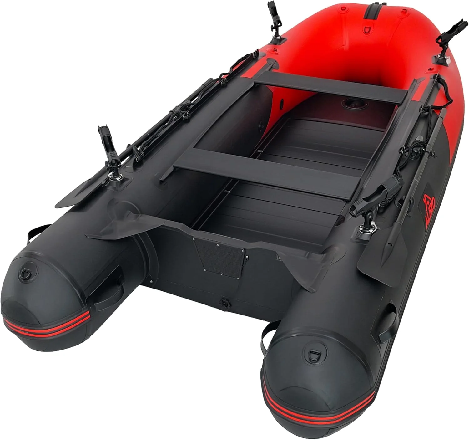 Inflatable Dinghy Fishing Boat, 8’5, 3-Person, Red/Black, Aluminum Floor – BT85RBK