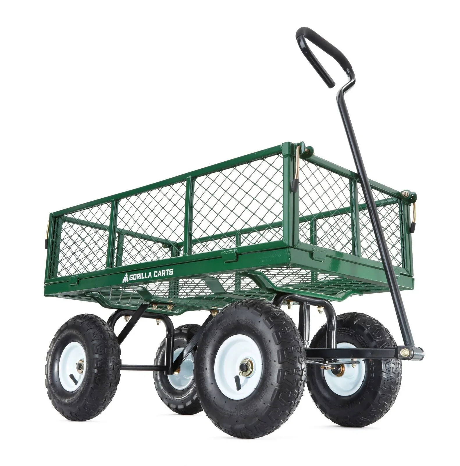 Gorilla Carts Steel Garden Cart With Removable Sides, 400-lbs. Capacity, Green – GOR400-COM