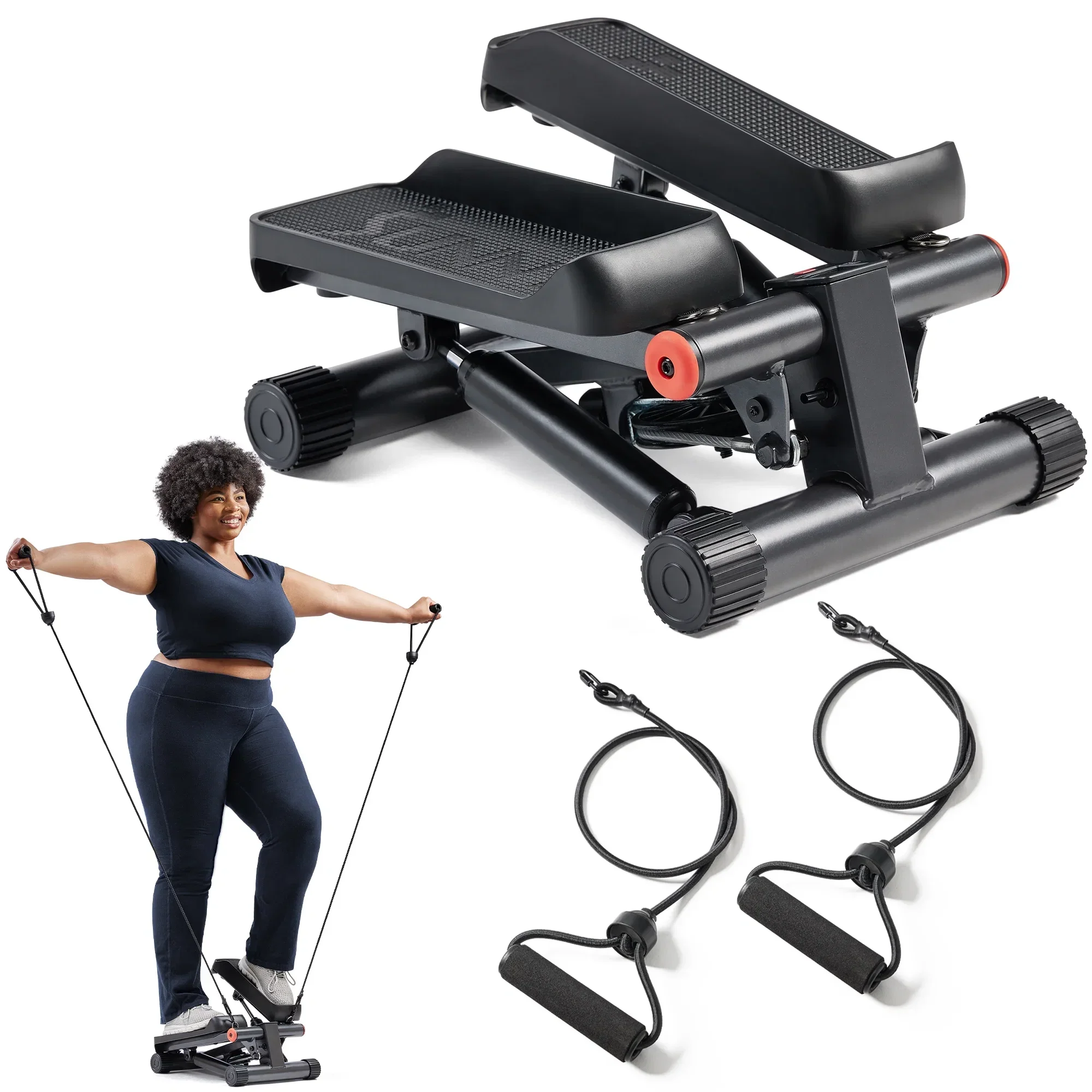 Sunny Health & Fitness Smart Mini Stepper With Exercise Bands – NO. 012SMART