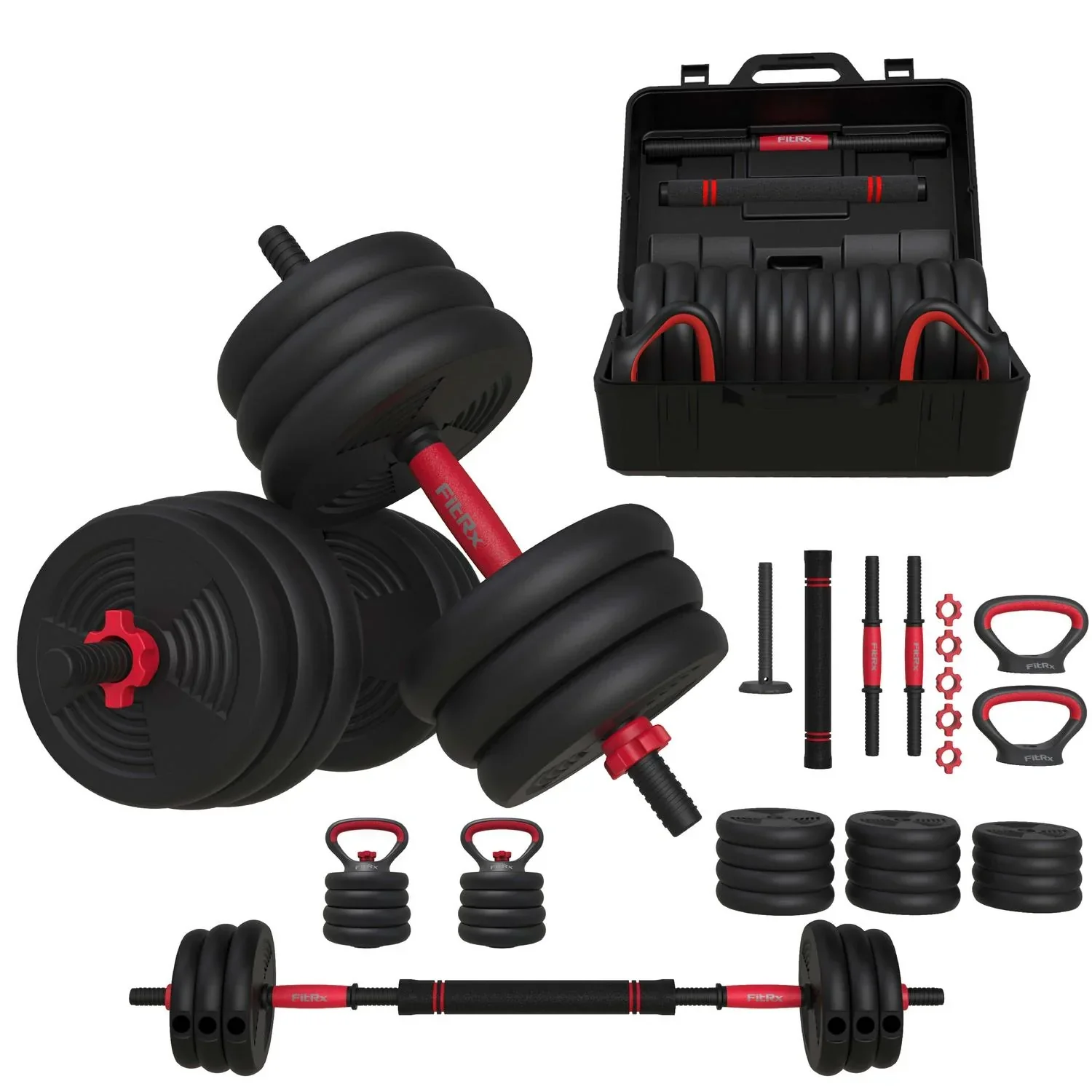 SmartBell Gym 60lb 4-in-1 Adjustable Dumbbell, Barbell And Kettlebell Set – 8397WM