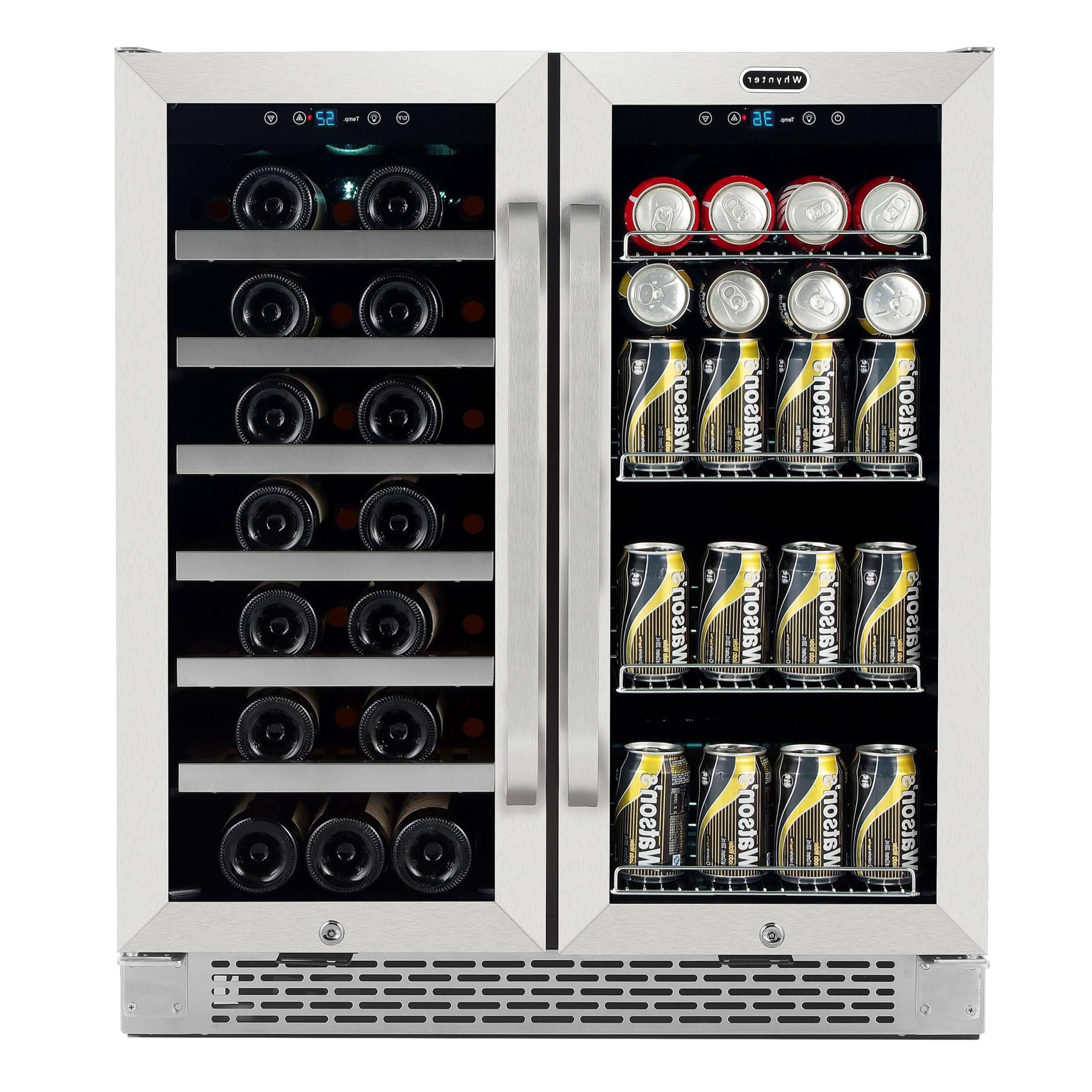 30 in Built-In French Door Dual-Zone Wine Refrigerator And Beverage Center – 33 Bottle, 88 Can
