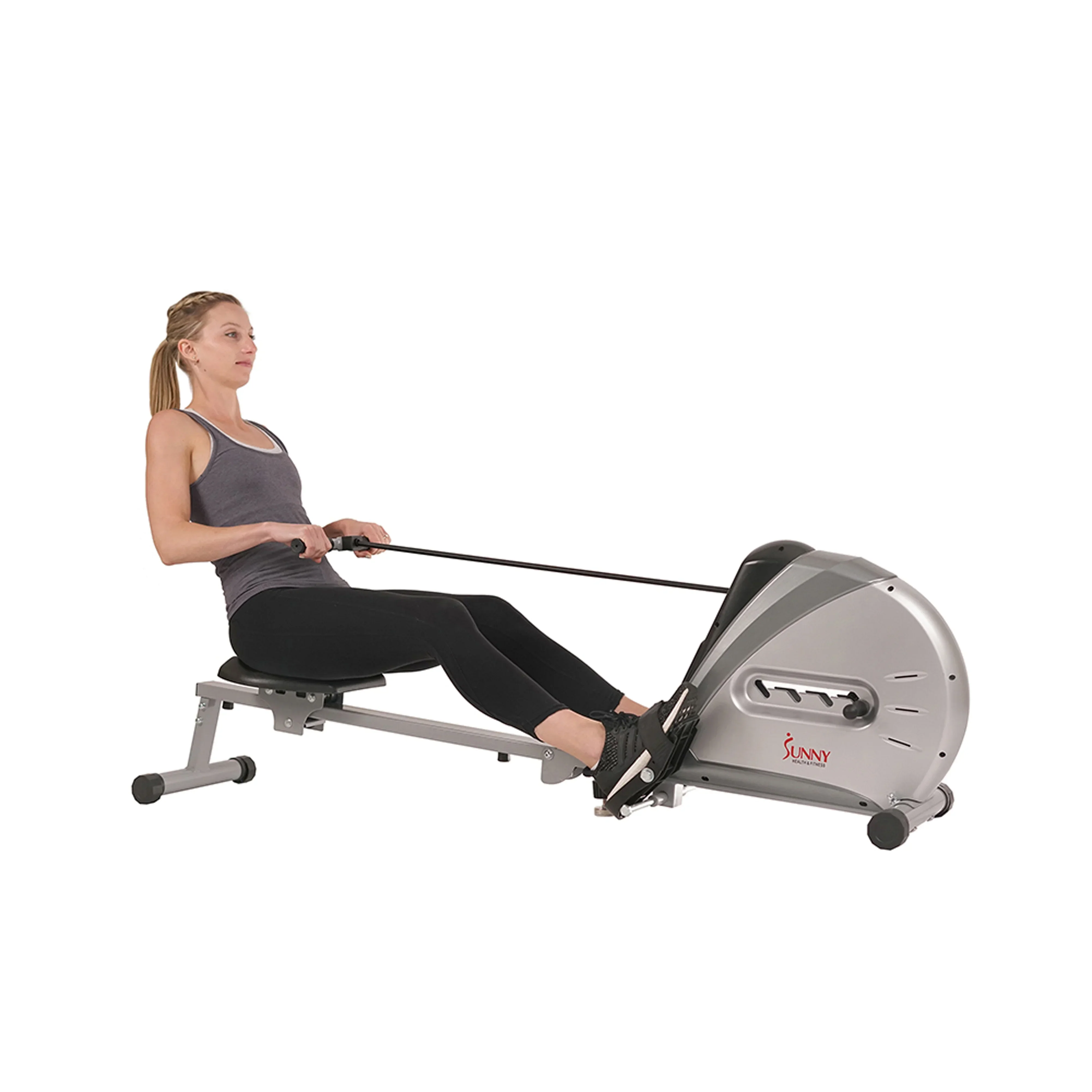 Sunny Health & Fitness Elastic Cord Rowing Machine With LCD Monitor – SF-RW5606