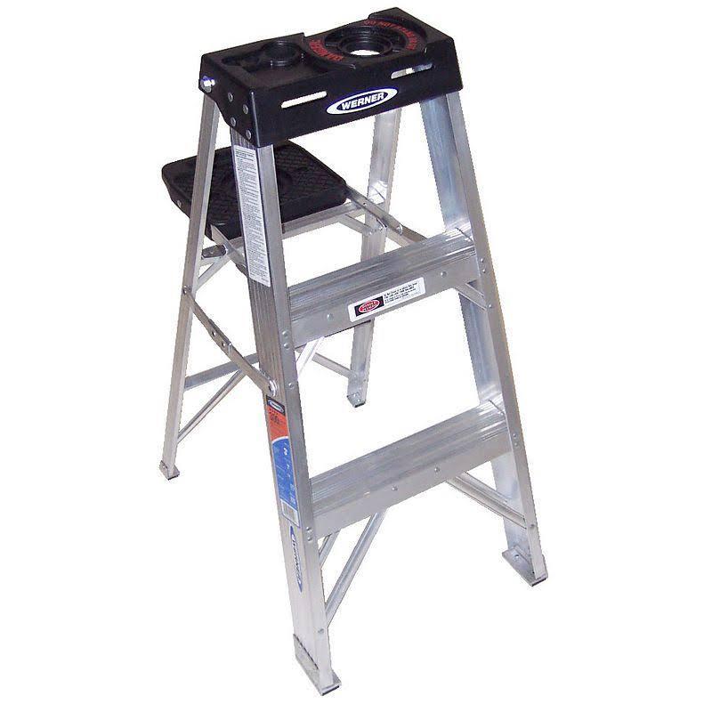 3 ft Aluminum Folding Step Ladder With Tool Tray – 300 lb Capacity