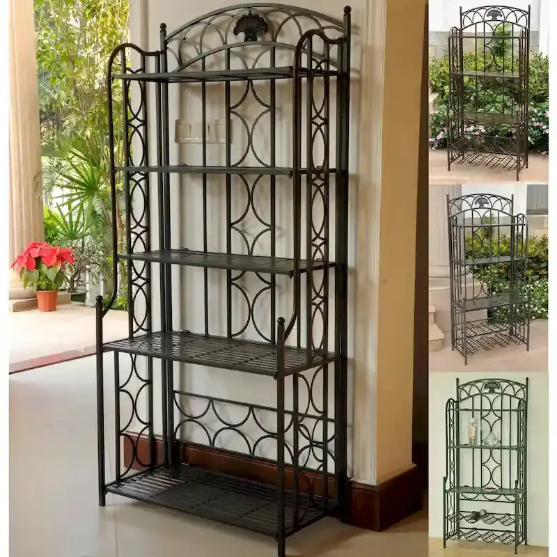 Mandalay 5-Tier Iron Baker’s Rack – 67 Inches High x 31 Inches Wide x 16 Inches Deep