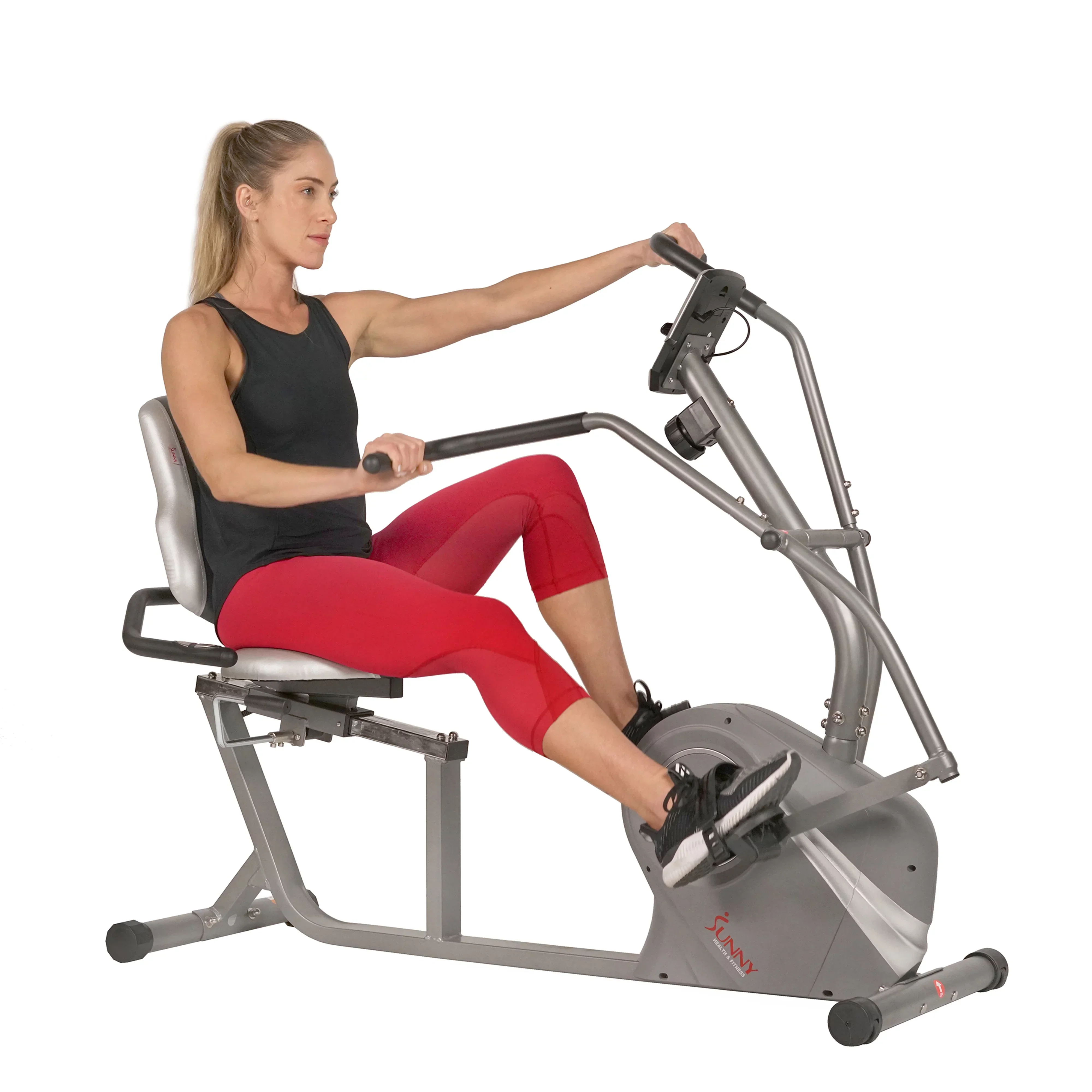 Sunny Health & Fitness Magnetic Recumbent Cross Trainer Bike With Arm Exercisers – SF-RB4936