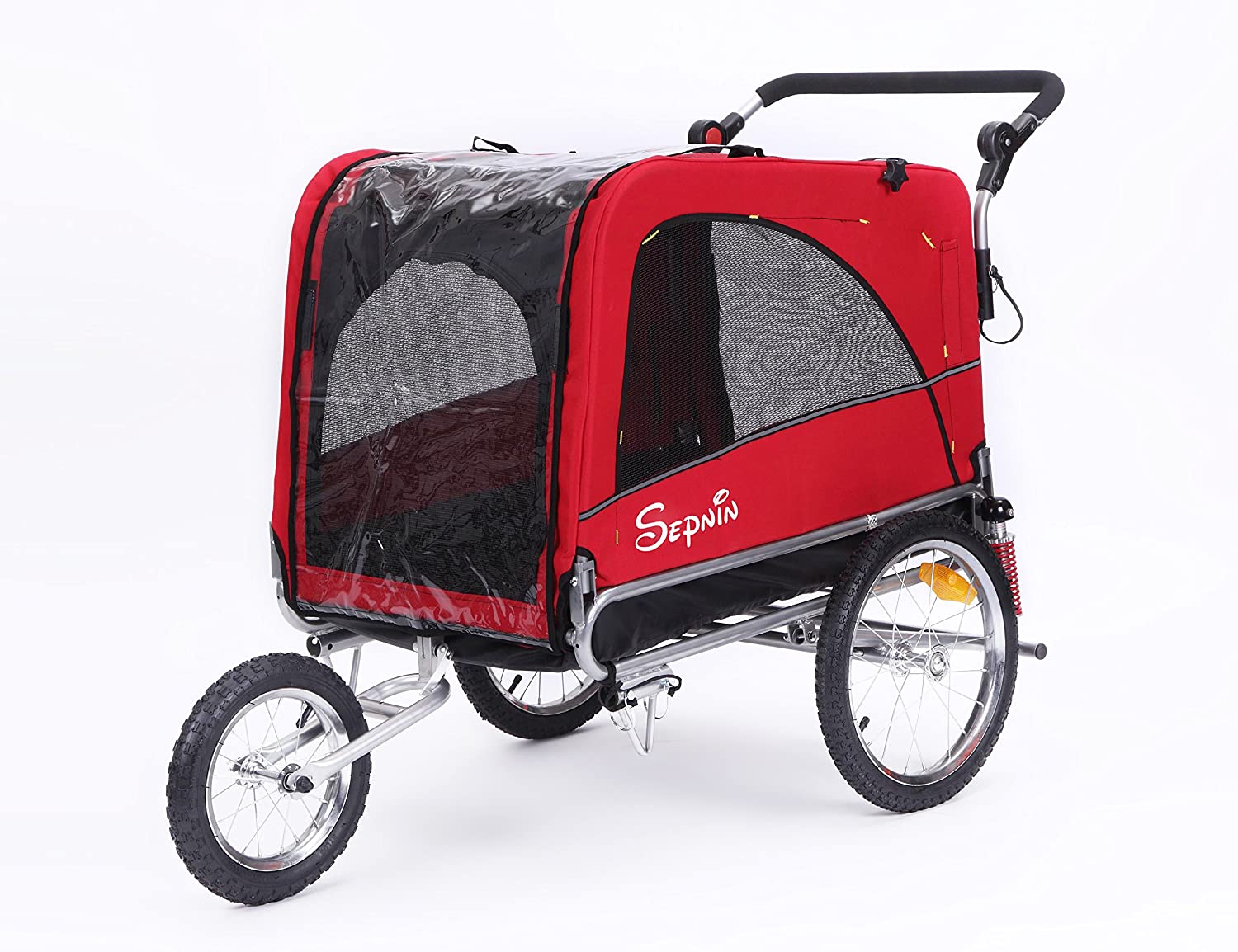3 In 1 Large Bicycle Pet Trailer, Jogger And Dog Cage With Suspension – 10308