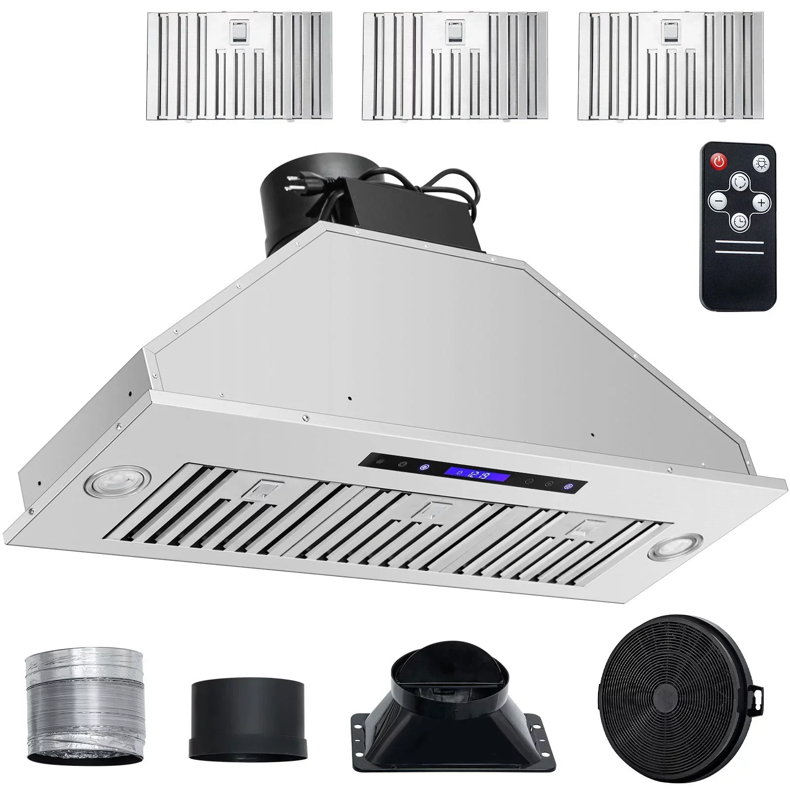 BENTISM Built-In Range Hood Insert 900CFM 36in Touch And Remote Control