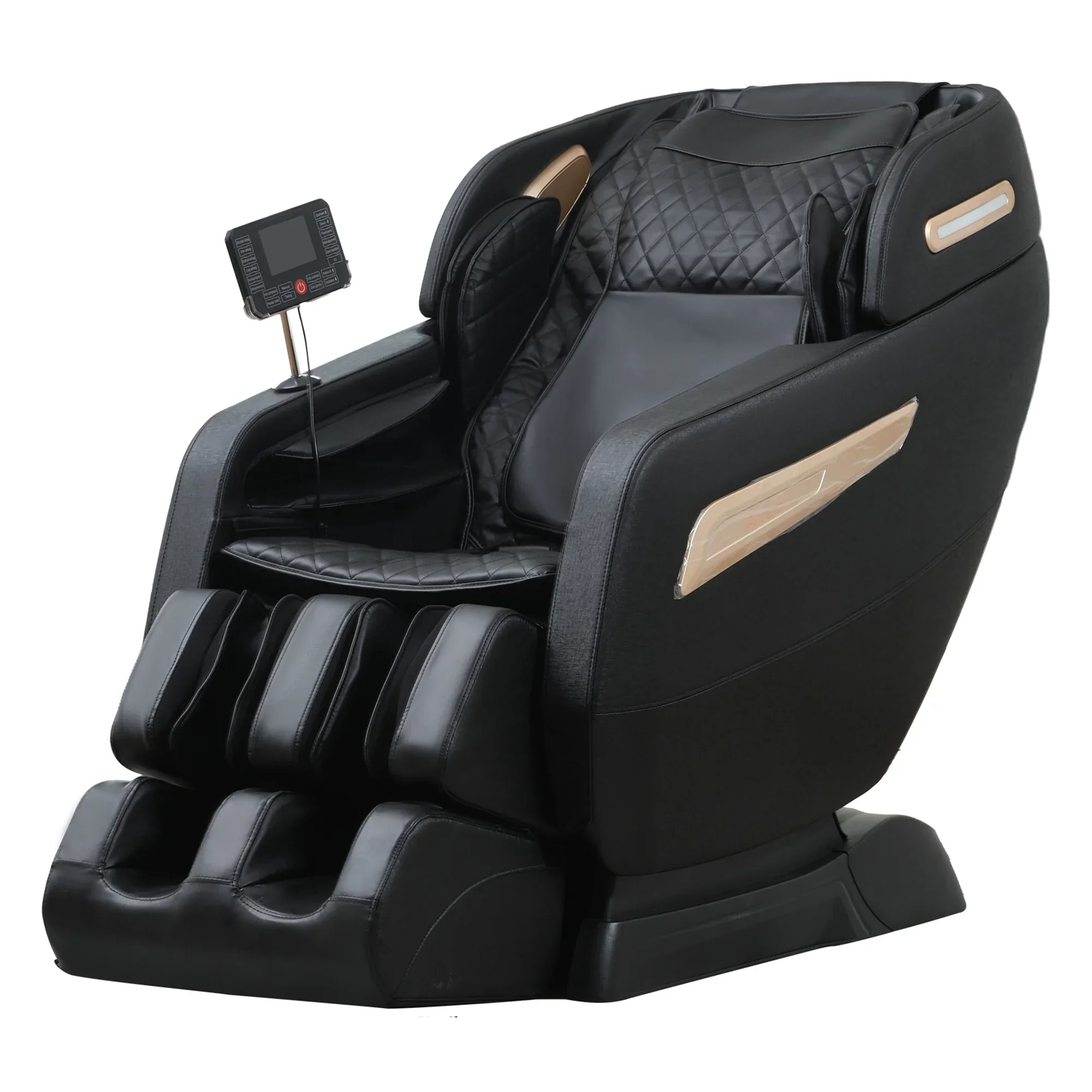 4D Zero Gravity Full Body Shiatsu Massage Chair With 58in SL Track – Premium Black Leather