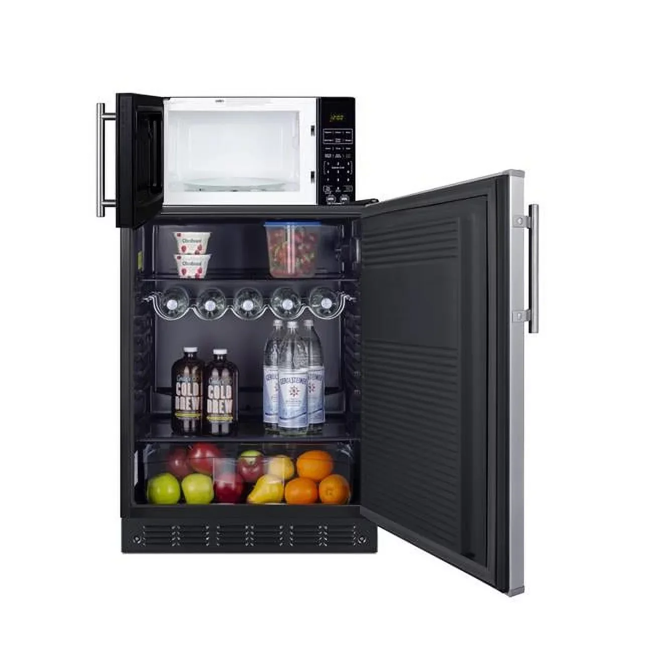 Summit Microwave And Refrigerator Combination, 24 inch, 5.1 cu.ft. – MRF708BLSSA FF708BLSS SM903BSA1