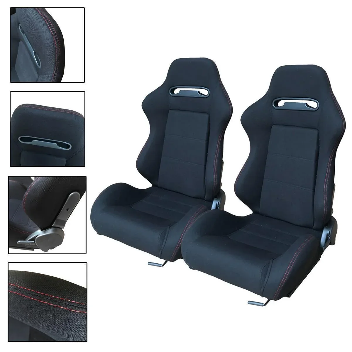 ZGBY Reclinable Sports Bucket Racing Seats With Sliders – Left And Right, 2 Pcs