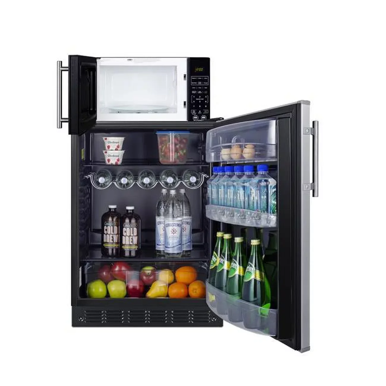 Summit Microwave And Refrigerator Combination, 24 Inch, 5.5 Cu.Ft. – MRF6BK2SSA FF6BK2SS SM903BSA1